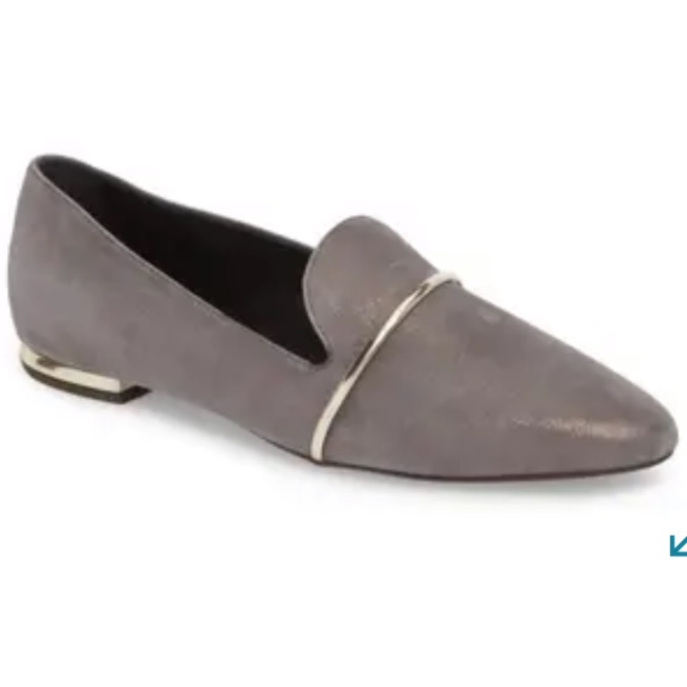 AGL Grey Shimmer Nubuck Smoking Slippers 39